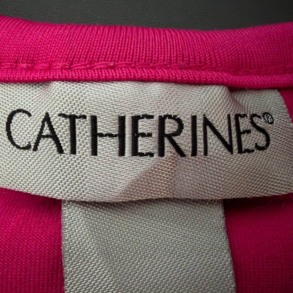Catherines Size XXL 22/24W Hot Pink Sleeveless Scoop Neck Tank Top - Picture 3 of 5